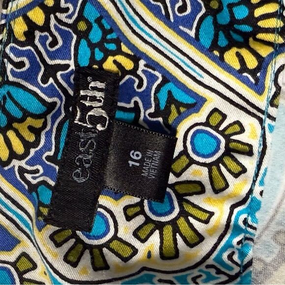 East 5th size 16 turquoise/Blue Mini Pencil Skirt medallion print Wear - Picture 5 of 7